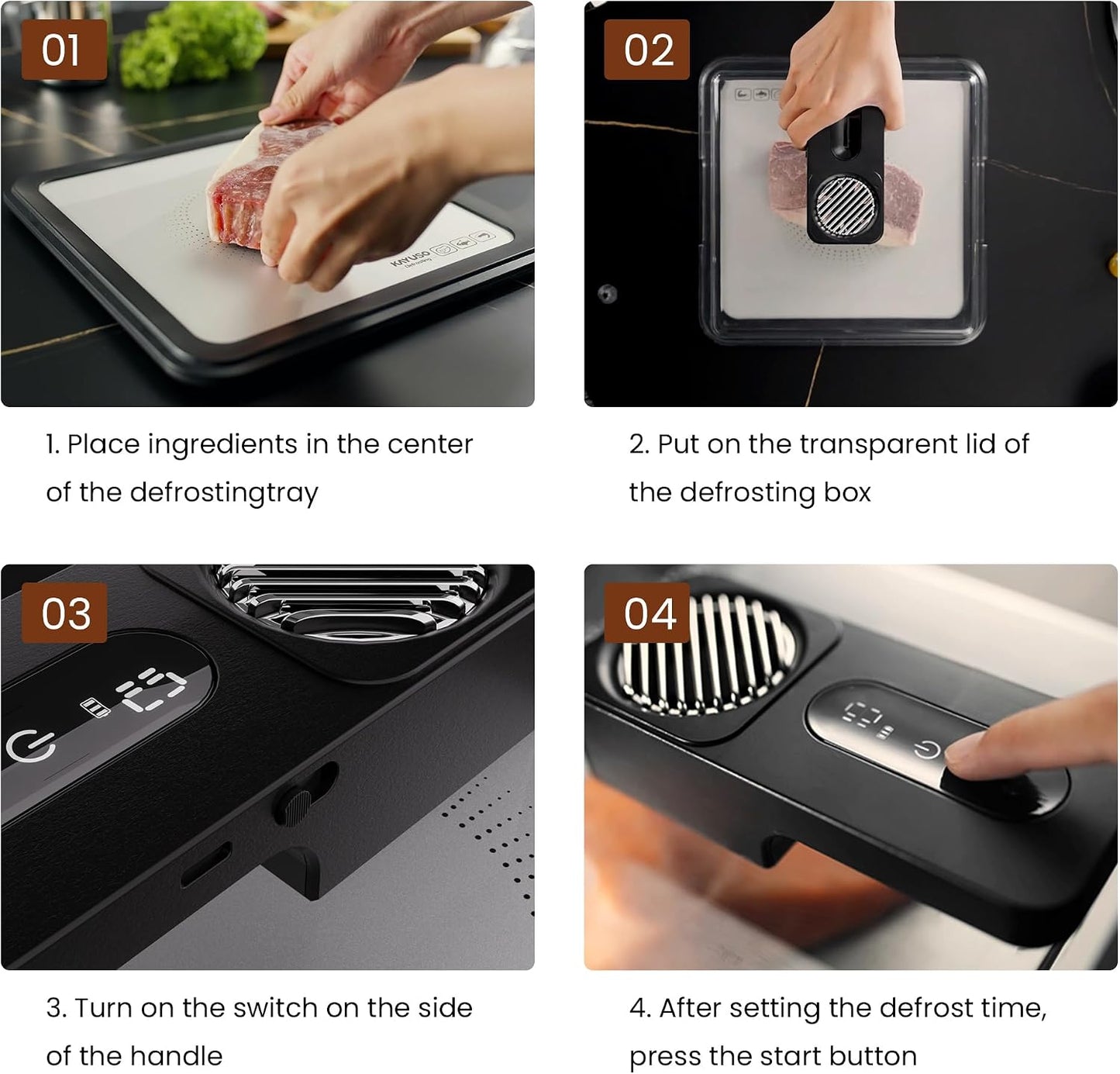 MISE Quick Defrosting Tray for Frozen Meat